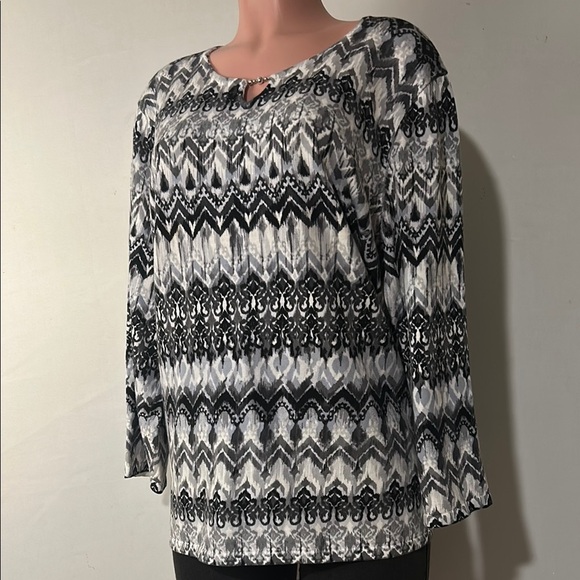 Alfred Dunner Women’s Top Shirt 100%Cotton 3/4 Sleeves Plus Size 1X - Picture 2 of 12